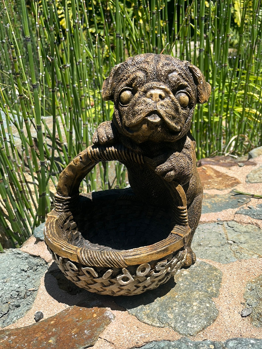 Basket Dog Statue