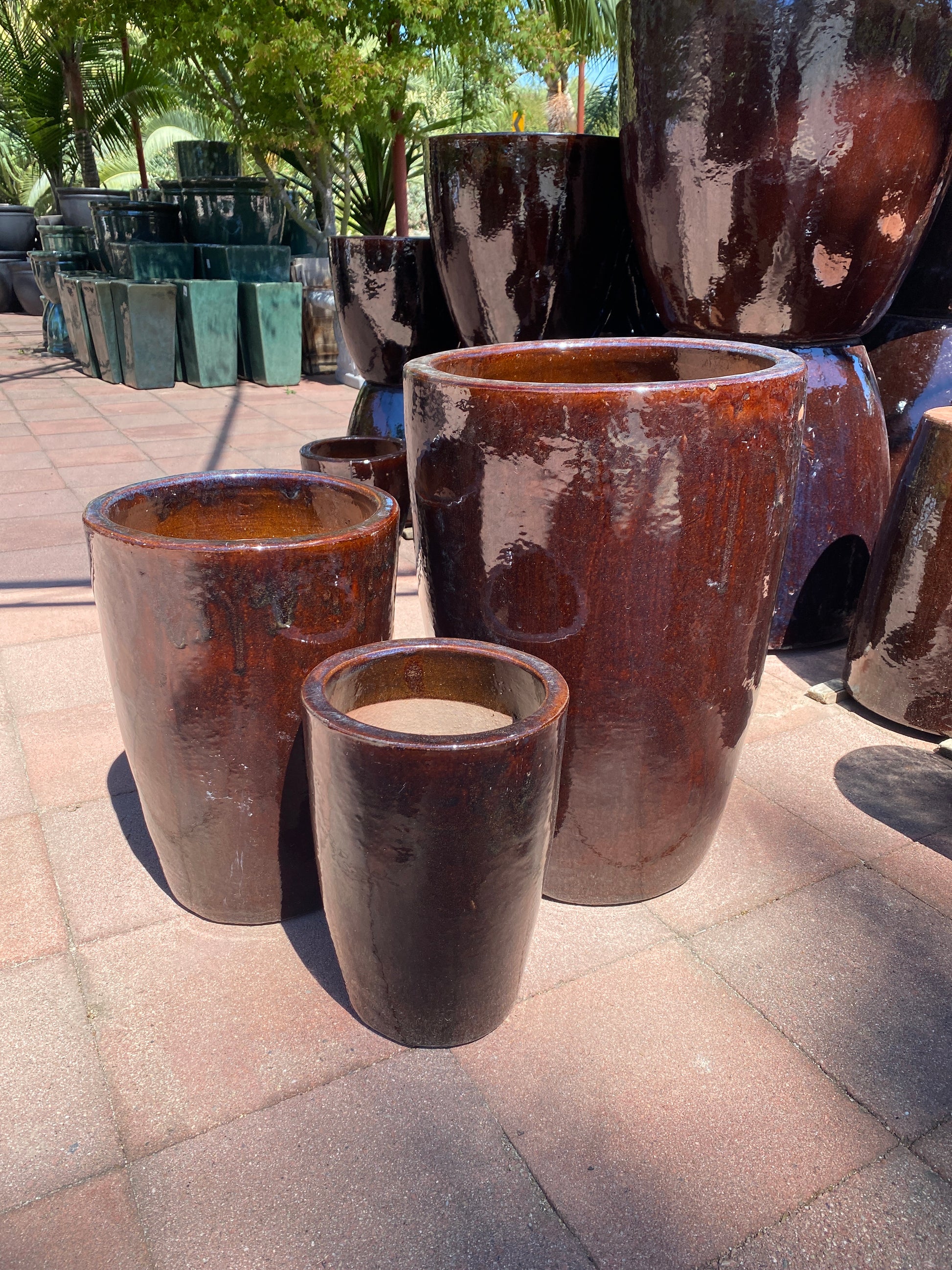 round ceramic plant pots Mendocino Ambergrove Round Planter Pot – The Madd Potter