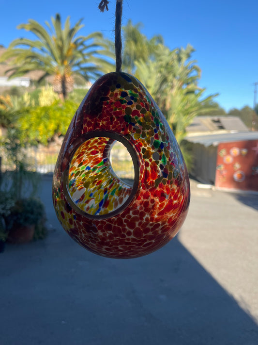 Pear Shaped Glass Bird Feeder