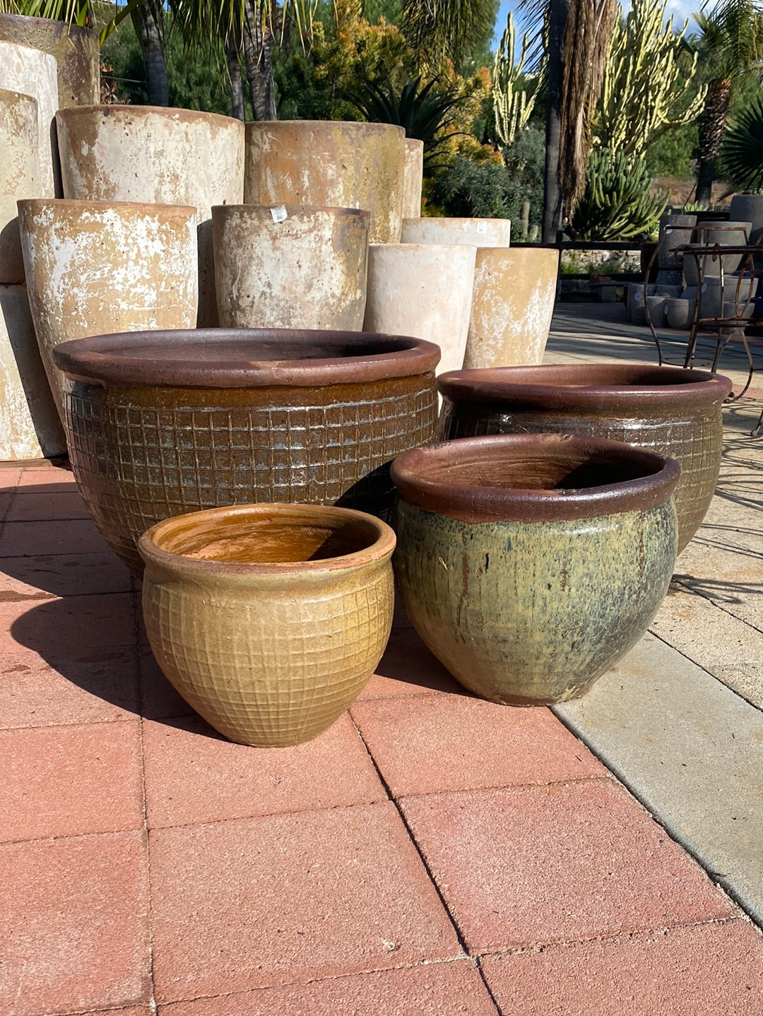 china pots for plants China Rustic Waffle Flat Rim Pot – The Madd Potter
