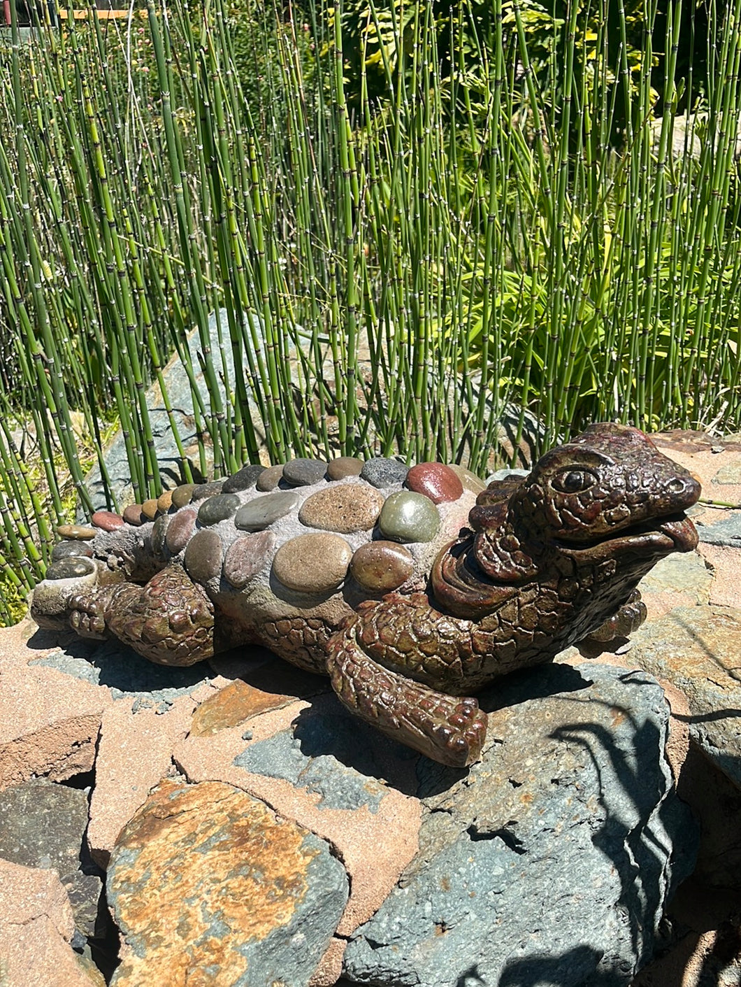 Stone Iguana Statue