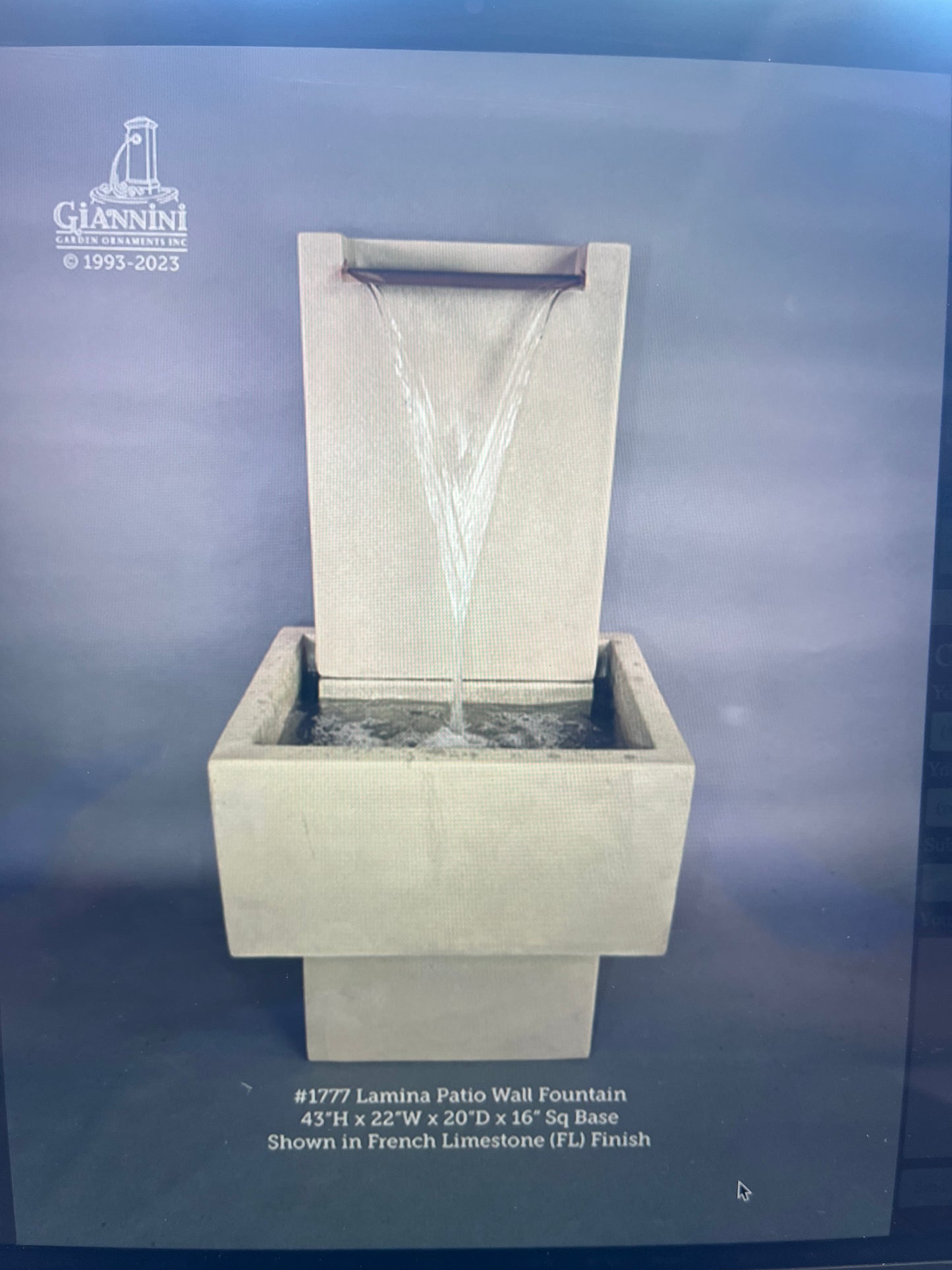 Lamina Patio Wall Fountain