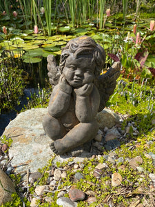 Thinking Baby Angel Statue