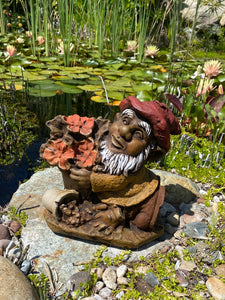 Flower Gnome Statue