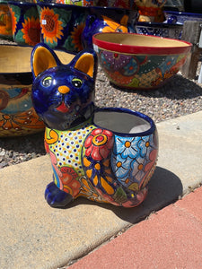 Talavera Cat Planter Pot