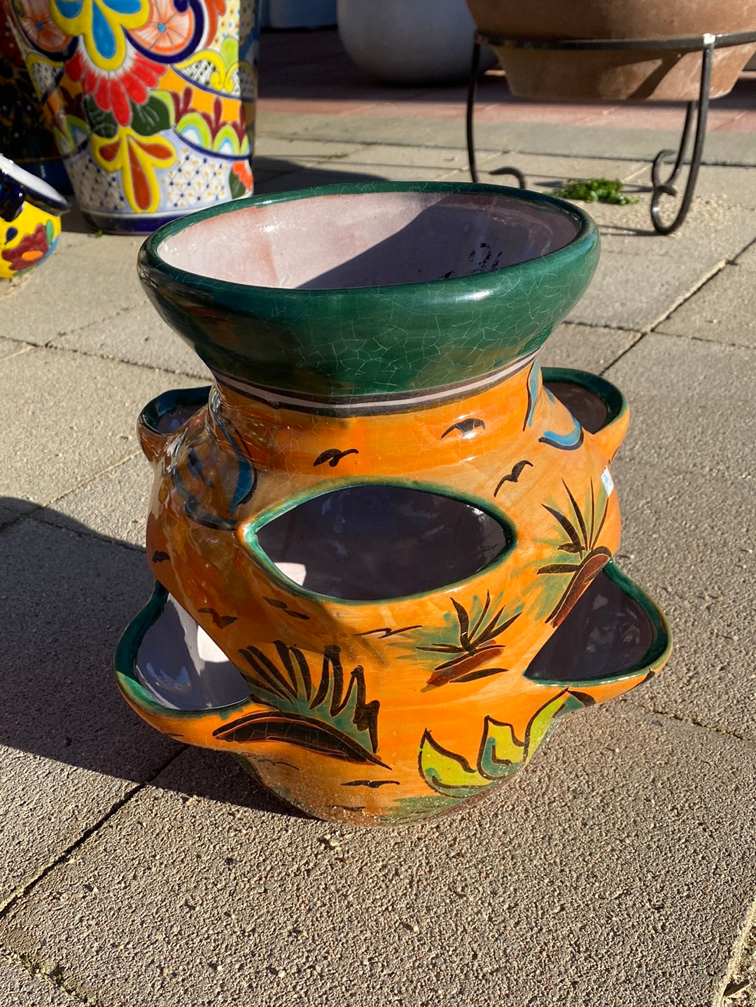 talavera strawberry planter pot Felipe's Talavera Strawberry Pot – The Madd Potter