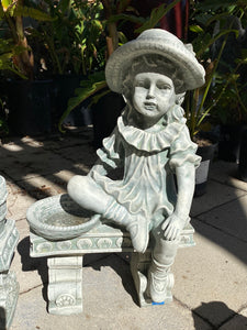 Sitting Jack and Jill Statues