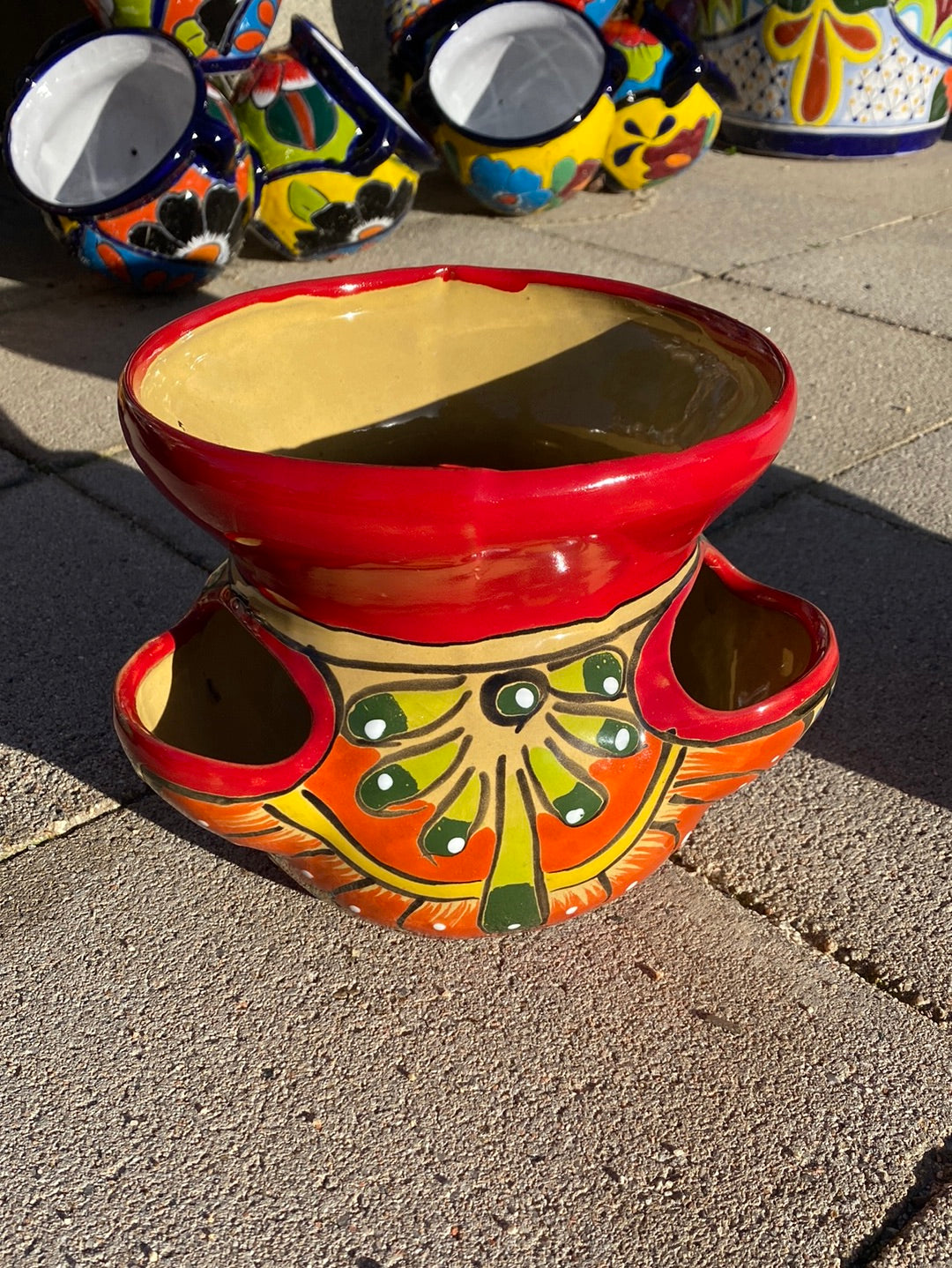 ceramic strawberry planter pots Felipe's Talavera Strawberry Pot – The Madd Potter
