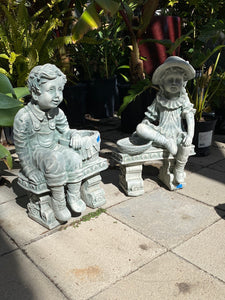 Sitting Jack and Jill Statues